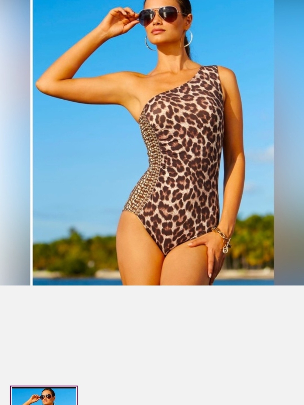 MICHAEL Michael Kors Animal Print Cream & Brown Swimwear One-Piece
